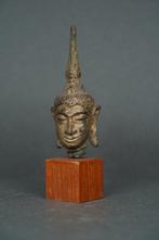 Buddha -Head with High Crown, Long Ears and Detailed Facial