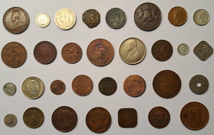 Monde. Lot van 31 stuks diverse interessante munten, waarvan, Postzegels en Munten, Munten | Europa | Niet-Euromunten