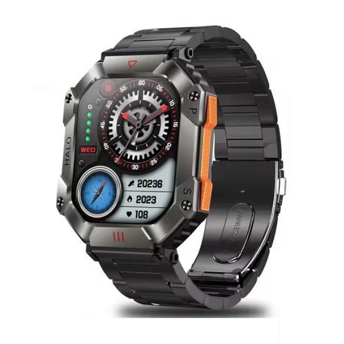 Halo Smartwatch - Staal Bandje - 2 Display - Hartslag, Handtassen en Accessoires, Smartwatches, Nieuw, Verzenden