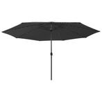 vidaXL Parasol met LED-verlichting 400 cm zwart, Tuin en Terras, Parasols, Verzenden, Nieuw