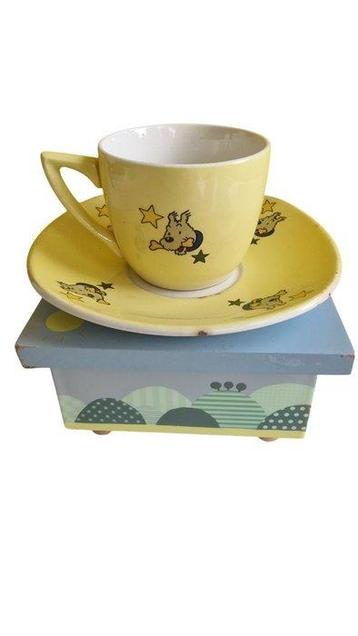 Tintin - 2 Tintin - Tasse et assiette Milou Vintage 1950s -