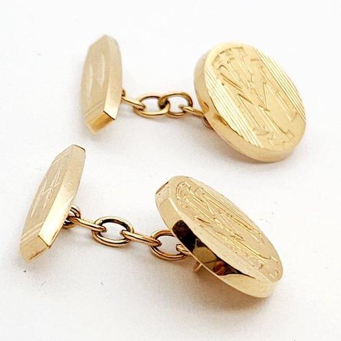 Boutons de manchette - 18 carats Or jaune, Handtassen en Accessoires, Antieke sieraden