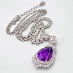 Zonder Minimumprijs - Halsketting Zilver Amethist - 7.21 CT, Nieuw