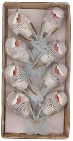 Vogeltjes op clip Grijs 8x3,5x3,5 cm 8 stuks, Hobby & Loisirs créatifs