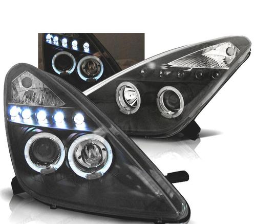 PHARES POUR TOYOTA CELICA T23 99-05 LED ANGEL EYES NOIR, Auto-onderdelen, Verlichting, Verzenden
