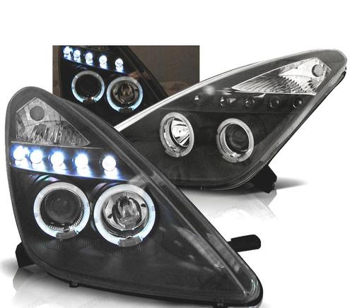 PHARES POUR TOYOTA CELICA T23 99-05 LED ANGEL EYES NOIR, Autos : Pièces & Accessoires, Éclairage, Envoi