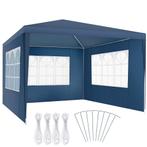 tectake Tuinpaviljoen Baraban 3x3m met 3 zijdelen - blauw, Verzenden, Nieuw