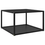 vidaXL Salontafel 60x60x35 cm gehard glas zwart, Huis en Inrichting, Verzenden, Nieuw