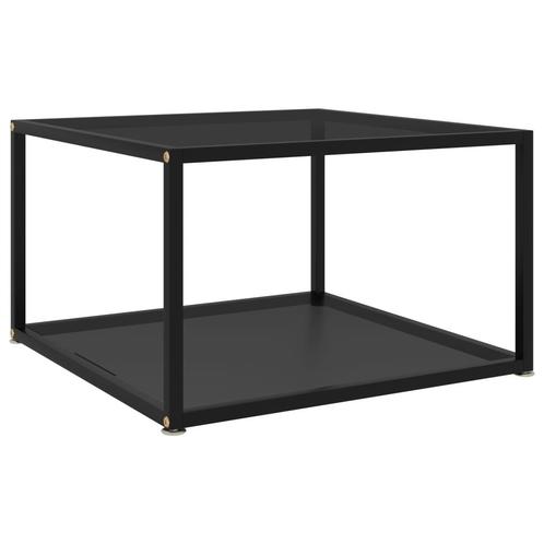 vidaXL Salontafel 60x60x35 cm gehard glas zwart, Huis en Inrichting, Tafels | Salontafels, Nieuw, Verzenden
