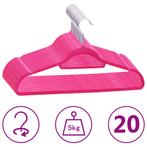 vidaXL 20-delige Kledinghangerset anti-slip fluweel roze, Verzenden, Nieuw