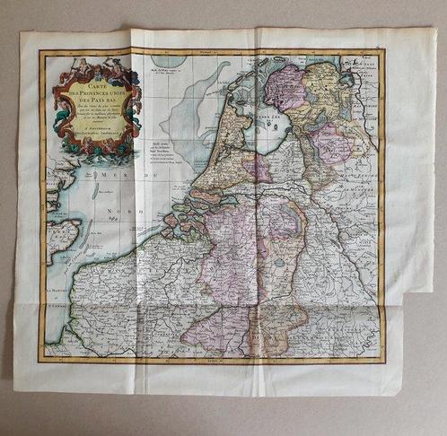 Pays-Bas, Países bajos; Zacharias Châtelain - Carte des, Boeken, Atlassen en Landkaarten