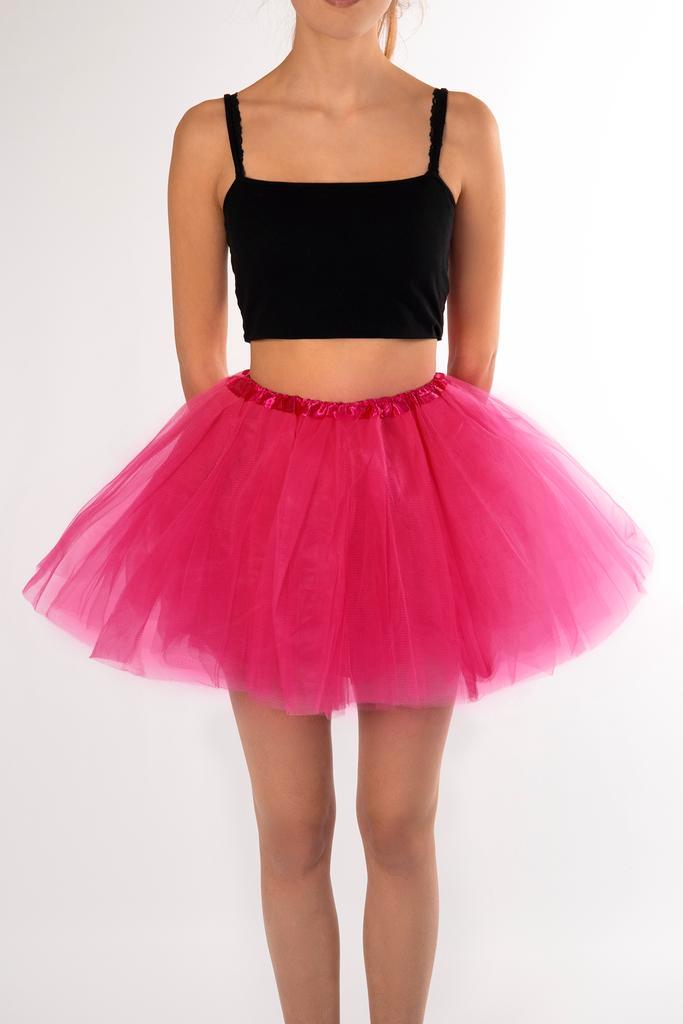 KIMU® Tutu Donkerroze Tule Rokje M L 164 170 176 Roze Pettic, Kleding | Dames, Carnavalskleding en Feestkleding, Nieuw, Ophalen of Verzenden