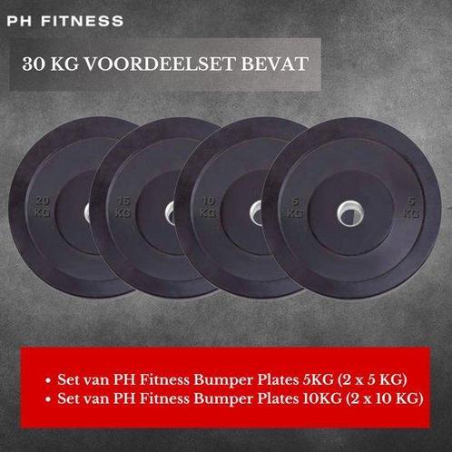 PH Fitness 30KG Olympische Rubberen Bumper Plates - 50mm - V, Sport en Fitness, Fitnessapparatuur, Overige typen, Nieuw, Overige materialen