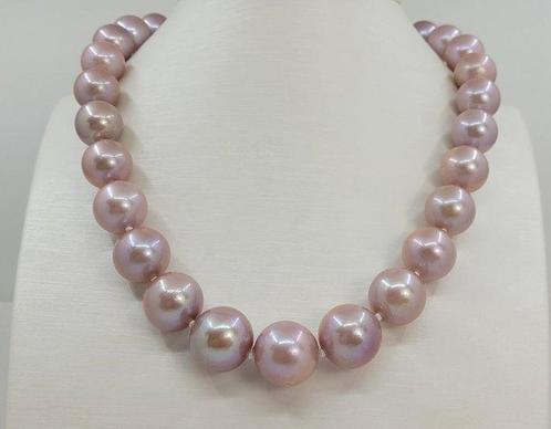 Halsketting - 14 karaat Witgoud - 12x16mm Edison-parels, Handtassen en Accessoires, Kettingen