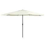 Grote Parasol 390cm Zandwit | Tweede Kansje | OP = OP, Tuin en Terras, Verzenden, Nieuw, 3 tot 4 meter, Stokparasol