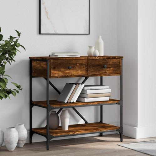 vidaXL Wandtafel 75x34,5x75 cm bewerkt hout gerookt, Huis en Inrichting, Tafels | Bijzettafels, Nieuw, Verzenden