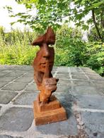 Beeld, Garden statue rusty patina The Silence - 33 cm -