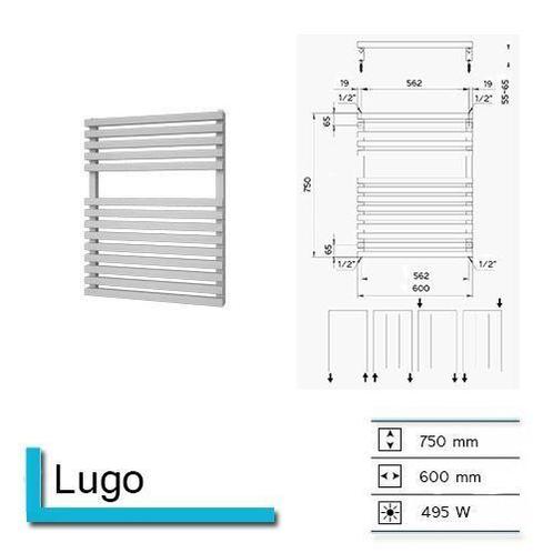 Handdoekradiator Lago 750 x 600 mm Donker grijs structuur, Doe-het-zelf en Bouw, Sanitair, Overige typen, Nieuw, Ophalen of Verzenden