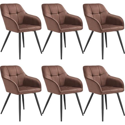 tectake Eetkamerstoel Marilyn, fluweeloptiek, gestikt patroo, Huis en Inrichting, Stoelen, Verzenden