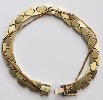 Gourmette - 14 carats Or jaune - Bracelet ancien en or 14