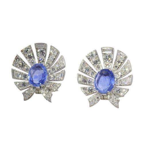 Van Cleef & Arpels - Oorbellen Platina -  6.92ct. tw., Bijoux, Sacs & Beauté, Bijoux anciens