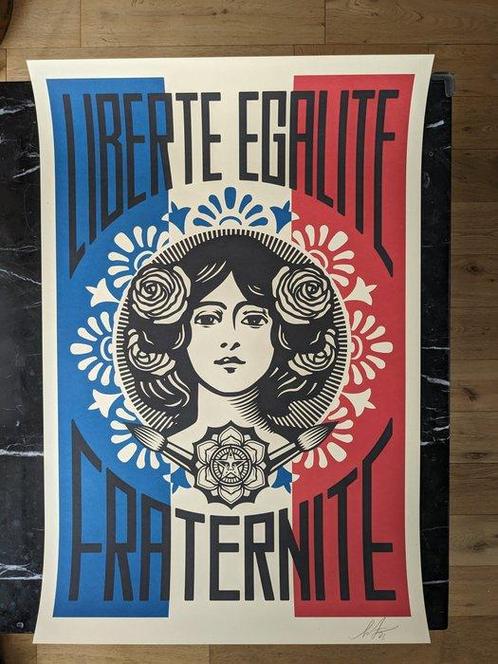 Shepard Fairey (OBEY) (1970) - Liberté égalité fraternité, Antiek en Kunst, Kunst | Tekeningen en Fotografie