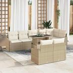 vidaXL Tuinbank Set 9 pcs beige en crèmekleurig 100 x 55 x, Verzenden, Nieuw