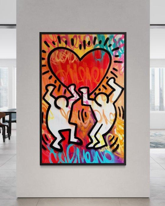 Gunnar Zyl - Heart / Keith Haring & Zyl XXL, Antiek en Kunst, Kunst | Schilderijen | Modern
