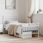 vidaXL Bedframe met hoofd- en voeteneinde metaal wit 80x200, Huis en Inrichting, Slaapkamer | Bedden, Verzenden, Nieuw