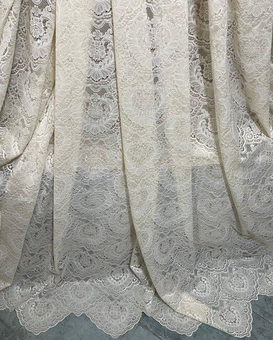meravigliosa tenda in pizzo (ferma tende 2 rose oro, Antiek en Kunst, Antiek | Tapijten, Tafelkleden en Textiel