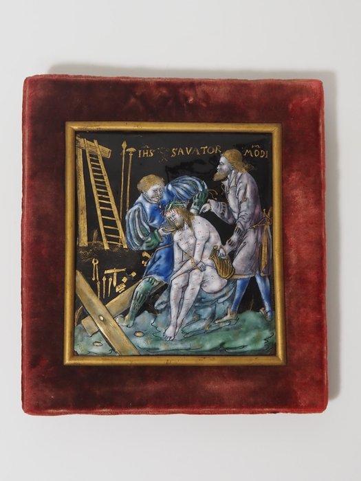 Emaille plaat De compassie van Christus - Plaque - Emaille, Antiek en Kunst, Kunst | Niet-Westerse kunst