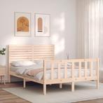 vidaXL Cadre de lit avec tête de lit double bois massif, Verzenden