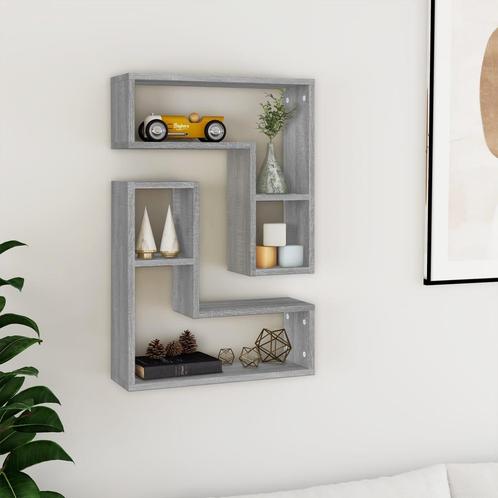vidaXL Wandschappen 2 st 50x15x50 cm bewerkt hout grijs, Huis en Inrichting, Kasten | Wandmeubels, Nieuw, Verzenden