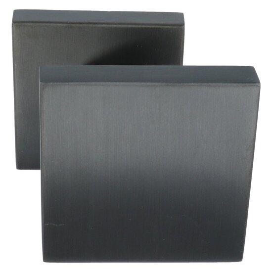 Voordeurknop vierkant excentrisch vast op rozet PVD Gunmetal, Doe-het-zelf en Bouw, Hang- en Sluitwerk, Ophalen of Verzenden