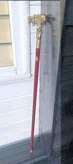 Wandelstok - wandelstok - brons ebben hout