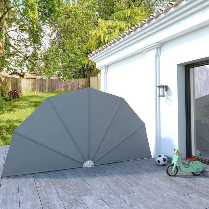 vidaXL Terrasscherm inklapbaar 200 cm grijs, Tuin en Terras, Parasols, Nieuw, Verzenden