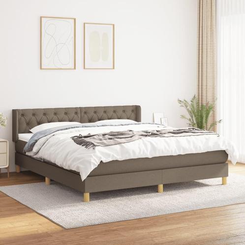 vidaXL Boxspring met matras stof taupe 160x200 cm, Huis en Inrichting, Slaapkamer | Bedden, Nieuw, Verzenden