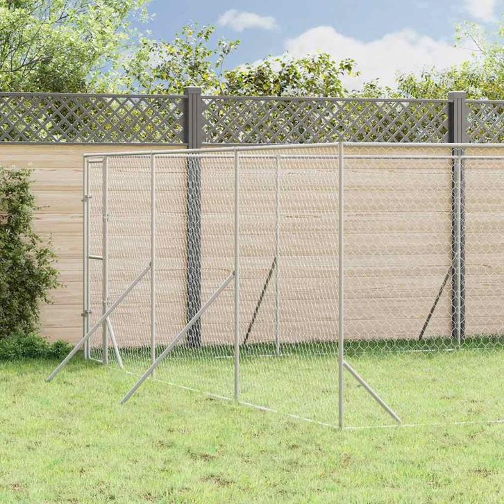 vidaXL Hondenkennel voor buiten 6x10x2 m gegalvaniseerd, Animaux & Accessoires, Caisses pour chiens, Envoi