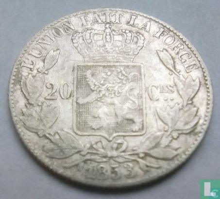 België 20 centimes 1853 (L. W.), Postzegels en Munten, Munten | België, Losse munt, Goud, Zilver, Verzenden