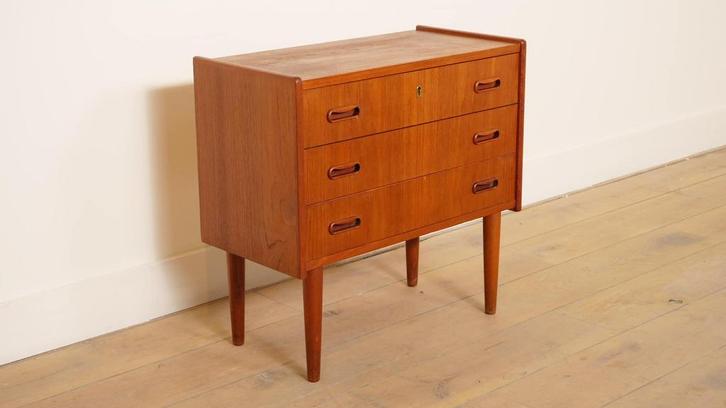 Vintage ladekast | 3 lades | Nachtkastje, Huis en Inrichting, Kasten | Ladekasten, Ophalen of Verzenden