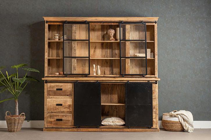 Buffetkast Mangohout Milan 260 Recht, Huis en Inrichting, Kasten | Buffetkasten, Nieuw, Verzenden