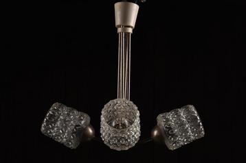 Vieux lustre avec 4 lampes | Plafonnier Brocante