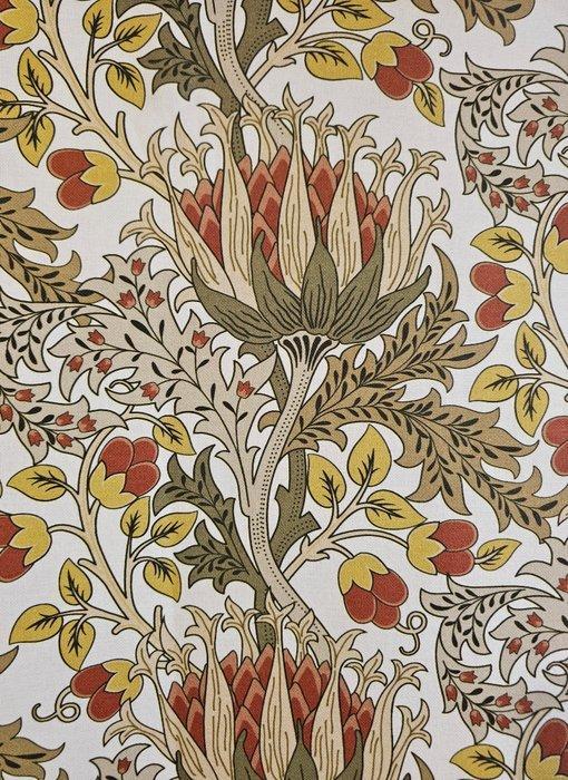 Geen RESERVE! Tessuto William Morris Artichoke-ontwerp Art, Antiquités & Art, Art | Objets design