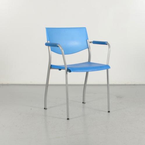Kantinestoel Ahrend 460 - Blauw - Stapelbaar, Huis en Inrichting, Stoelen, Gebruikt, Ophalen of Verzenden
