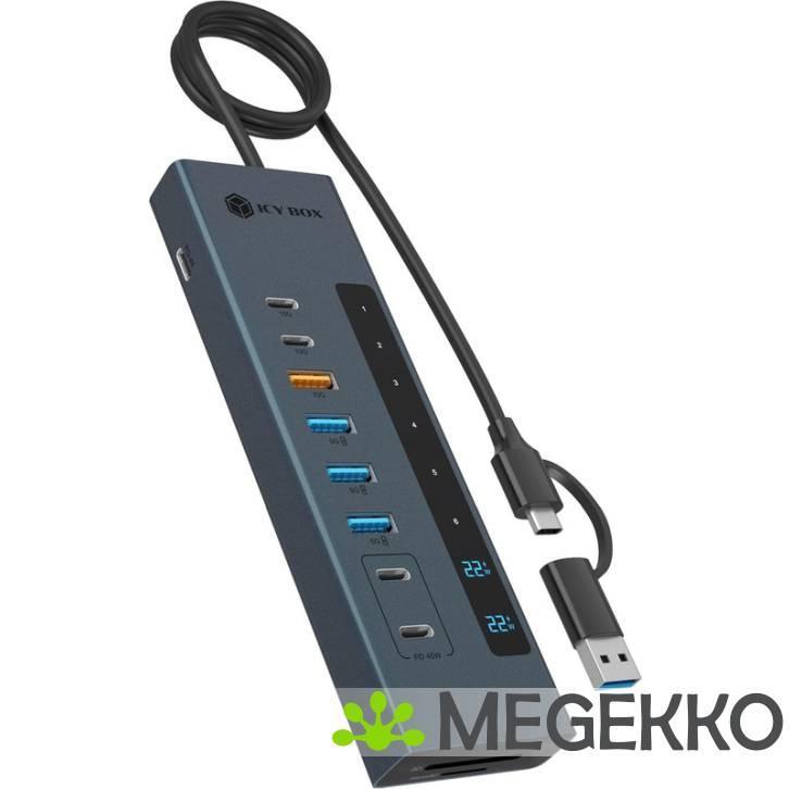 ICY BOX IB-HUB1742CR-C2PD USB 3.2 Gen 2 (3.1 Gen 2) Type-A +, Computers en Software, USB Sticks, Nieuw, Verzenden