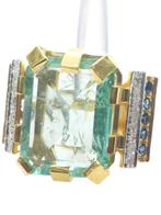 Zonder minimumprijs - Ring - 9 kt. Zilver, Geel goud Smaragd, Nieuw