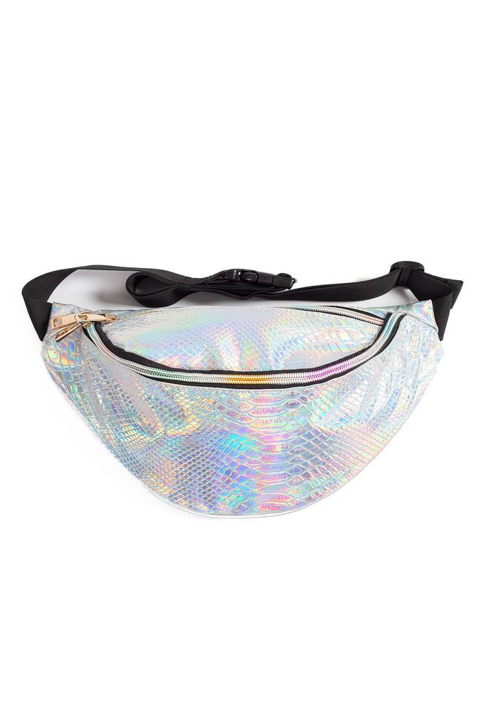 Grote Holografische Zilver Heuptas Breed Slang Fanny Pack Tw, Handtassen en Accessoires, Tassen | Damestassen, Nieuw, Ophalen of Verzenden