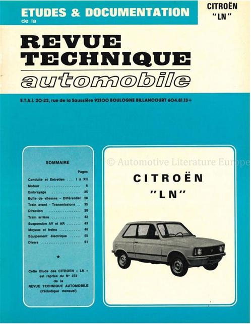 1977 - 1979 CITROËN LN VRAAGBAAK FRANS (REVUE TECHNIQUE, Autos : Divers, Modes d'emploi & Notices d'utilisation
