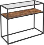 console tafel gehard glas industrieel vintage bruin-zwart