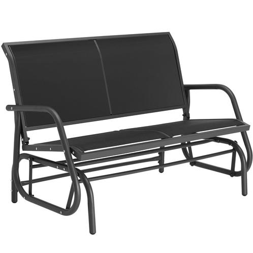 tectake Schommelbank Greta 2-zitter 121x72x86,5cm - zwart, Tuin en Terras, Tuinmeubel-accessoires, Verzenden